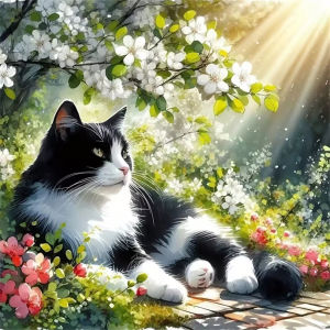 KAYOU | Acrylic Paint By Numbers Cat Animal Oil Painting Package Art Picture For Bedroom Wall Adults Hand Painted Unique Gift