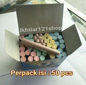 Kapur tulis putih & warna SARJANA 1 pak isi 50 pcs