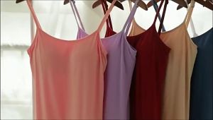 Pomely [COD&*Local] M-XL Pregnant Womens Breast-Feeding Chest Pad Underwear Small Sling Vest Womens Inner Match Slimming Base Shirt Long Shirt Outer Wear Comfortable Bra V-neck Camisole Tank Tops