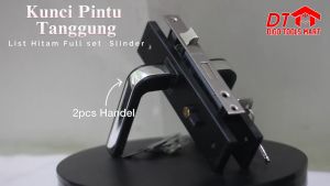 Kunci Pintu Tanggung Hitam Listst Handle Full Set Silinder