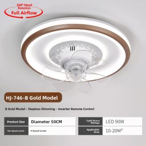 Chigo | Rotating Oscillating Nordic Ceiling Fan Light for Bedroom and Dining Room