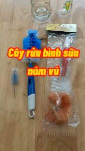 Cây rửa ly 7 màucây rửa bình sữa cây súc bình sữa núm vú Cọ rửa bình nước Farline