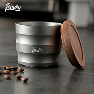 BINCOO Coffee Dosing Cup With Cover Aluminum Alloy Espresso Dosing Funnel Brewing Bowl Portafilter Dosing Ring Distributor Coffee Tool