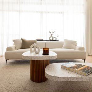 Cozylant Crystal Fabric Sofa /1 Seater / 2 Seater /3 Seater /4 Seater Sofa for Living Room / White Grey Blue / Minimalist Nordic / Small Living Room