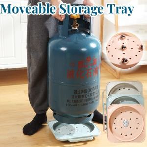 Moveable Rolling Storage Tray Gas Tank Swivel Bracket Universal Pulley Plastic Base Basin Holder