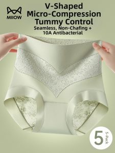 MiiOW | Seamless High Waist V Shaped Tummy Control Not Binding Antibacterial Womens Briefs