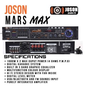 JOSON MARS/ MARS PRO PROFESSIONAL DIGITAL POWER MIXING  AMPLIFIER(With Graphic Equalizer) 600watts-1000W(USB/SD/Bluetooth/FM Radio)