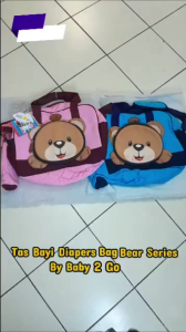 Babyscots tas bayi diapers bag bear series B2T1302 tersedia warna biru dan pink