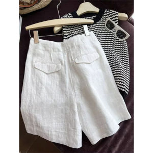 White High-waist Wide-leg Shorts Female 2026 Summer New Slim