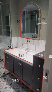 Luxurious Bathroom Cabinet Combination Ceramic One-Piece Basin Washstand Storage Cabinet French Vintage Style Home Bathroom Furniture