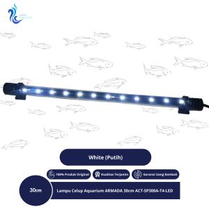 Lampu Aquarium LED  Celup Merek ARMADA 30cm ACT-SP300A-T4-LED Warna Putih (White)