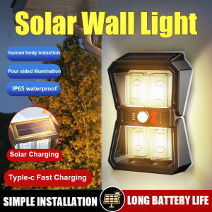 Solar Lights Outdoor Solar Tungsten Wall Lamp Waterproof LED FILAMENT BULB Induction 3 Lighting Modes for Garden Decor
