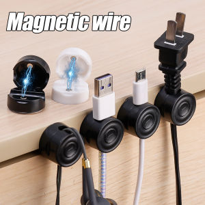【WOKEN】6pcs Magnetic Cable Clip Data Cable Organizer Car Dashboard Headphone Cable Wire Holder Desktop Wall Mount Magnetic Cable Manager