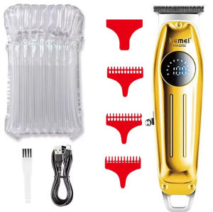 Kemei | Kemei Professional Full Metal Hair Trimmer For Men Lithium Electric Rechargeable Beard Hair Clipper LCD Display Haircut Machine