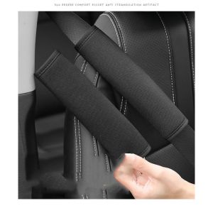 2PCS  Car Seat Belt Pad Cover Kit  Black Cotton Soft Car Safety Seat Belt Strap Shoulder Pad for Adults and Children Auto Tools