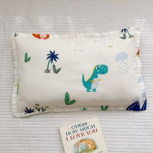 Pure Cotton Double Layered Pillowcase for Children 2-6 Years Old Cartoon a Class Suitable for All Seasons Babys Pillow Cover