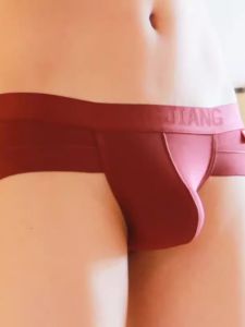 Mens Low Waist Breathable Modal Cotton Underwear Triangle Panties with Large Bag Waterproof Quick Dry Sweat Absorbent Three-quarter Length Shorts