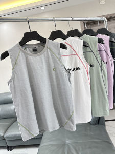 Áo Vest Cổ Tròn in Họa Tiết Thể Thao Mùa Hè Cho Cặp Đôi Phong Cách Thể Thao Leo Núi Màu Tương Phản Ngoài Trời Đa Năng