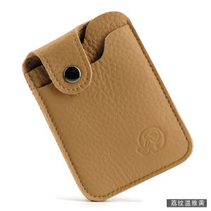 Leather Business Card Holder Slim Portable Transit Pass ID Access Control Card Wallet Top Grain Cowhide Youth Fashion Accessories