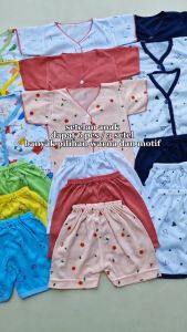 6pcs/ 3stel Baju bayi lengan pendek Setelan bayi lengan pendek 0 3 bulan baby newborn gift murah banyak warna