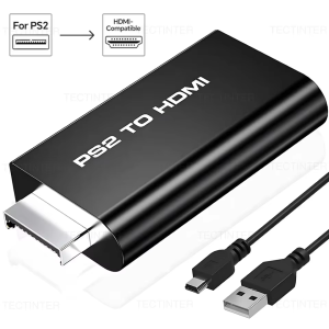Tectinter | Full HDMI-compatible Converter Adapter for Sony PS2 Audio Video Converter 480i/480p/576i With 3.5Mm Audio Support for PS2 to HD