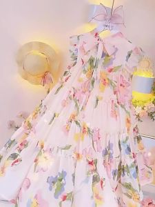 Váy Liền Bé Gái Váy Mùa Hè Váy Trẻ Em Kiểu Tây Váy Công Chúa Hoa Nhí Váy Bánh Hè Bé Gái Lớn