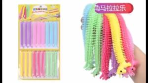 ZXZ | 20-3PCS Funny Unicorn Pull Worm Noodle Fidget Toys Stretch String TPR Rope Anti Stress Toys String Stress Relief Autism Vent Toy