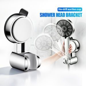 Wall-mounted Suction Cup Shower Head Holder Easy-Install  Adjustable No-Drill Shower Head Holder for Bathroom Accessories