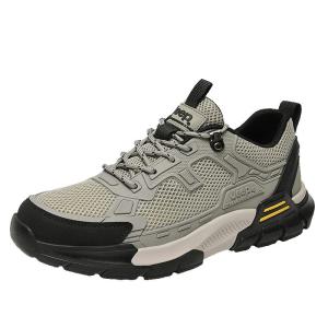 Jeep | Jeep Mens Hiking Shoes Anti-slip Breathable Mesh Reinforced Support Thick Bottom Shock Absorption Elastic Heightening Mountain Climbing Boots