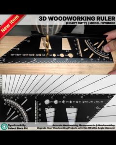 Versatile Woodworking 3D Positioning Ruler WWR800: Accurate 3D Mitre Angle Measurement Bending Angle Measuring and Precise Setting for Wood Working Projects