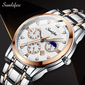 SUNLIFEX Jam Tangan Pria Tanggal Bercahaya Tipis Jam Laki Dewasa Original Santai Jam Tangan Cowok Free Box