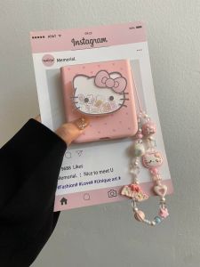 เคสโทรศัพท์มือถือแบบครอบเต็มรูปหัวใจสีชมพูน่ารักสำหรับ Huawei Nova Flip Xiaomi Mix Flip Samsung Z Flip5/6/4 Bracelet N3 Flip V Flip