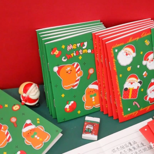 10pcs Cute Cartoons Merry Christmas Mini Portable Pocket Notebook School Office Use Stationery Xmas Gift Ideas