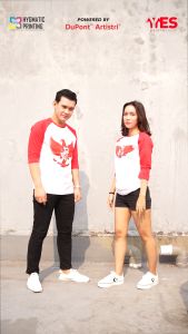 KaosYES Kaos Raglan Cotton Combed 24s - TShirt Baju Distro LENGAN 3/4 Abu-Hitam