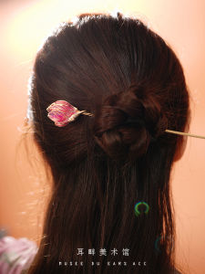 Phụ Kiện Tóc Phong Cách Cổ Điển Hoa Magnolia Hồng Phụ Kiện Tóc Nữ Giản Dị Trang Phục Dân Tộc Trung Hoa Móc Tóc Hanfu