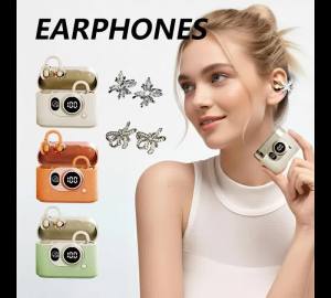 Wireless Bluetooth Headphones Retro Camera Design In Ear Short Handle Earbuds Long Battery Life Noise Reduction Vintage Gift Y2K