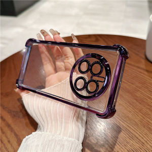 Huawei Mate50Pro Silicone Protective Case with Airbag Full Lens Coverage Soft Transparent Shell for Couples Anti-Fall Trendy