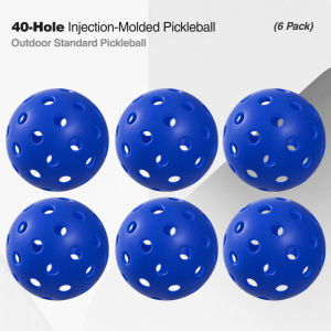 6 Pack Pickleball Balls 26 Holes Indoor & 40 Holes Outdoor Professional Training Pickleballs for Practice and Matches