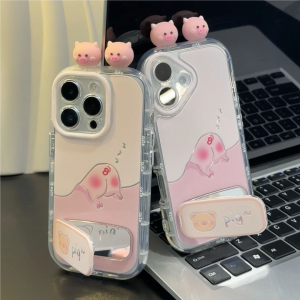 Cute Pig Design Phone Case for iPhone 17/16 pro Max Xiaomi 17/15 Redmi K80/70 Huawei Pura70 Mate70/60 FindX8 Womens Protective Cover