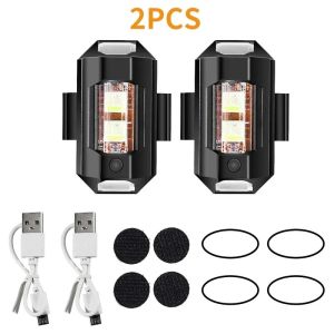 7-Color Mini LED Strobe Light - USB Rechargeable Night Flying Warning Signal Light for Drone Bike Motorcycle