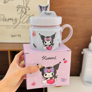 Cốc Cà Phê Gốm Sứ Dễ Thương Có Giá Đỡ Điện Thoại Cho Phụ Nữ Cốc Đựng Nước Hoạt Hình Kuroko 400ml Đồ Dùng Ăn Uống