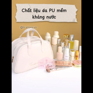 Túi đựng mỹ phẩm lớn 2 ngăn kéo hình thang da PU cao cấp Twinkle little star