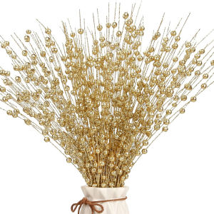 Glitter Berry ประดิษฐ์ดอกไม้ช่อดอกไม้เครื่องประดับต้นคริสต์มาสตกแต่งคริสต์มาสแจกันพวงหรีดหัตถกรรมตกแต่งบ้าน Navidad อุปกรณ์