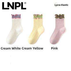 Sweet Style Wooden Ear Mid-Calf Socks 4 Seasons Girls