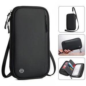 RFID Wallet Travel Bags Passort Covers Portable Men Travel Bag Home Pouch Organiser Credit Card Bag Water-proof for Cash Ticket Passport Credit Card