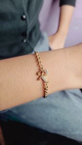 Gelang Nuri Alphabet Titanium Terbaru Tersedia Huruf A-Z Lapis Emas Dan Permata 24K