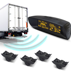 24V Parking Sensor 4 Kit Truck Parktronic Reversing Backup Radar Display For Van Rv Lorry Trailer Detector Beep Voice Alarm Bus