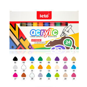 Large Capacity Acrylic Marker Pen Wide Tip Art Special Colorful Brush Non-Transparent Student Vandalism Pen 24 Colors