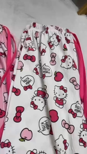 Japan Style Seluar Panjang Hello Kitty Pajamas Cat Casual Pants Remaja Tidur Girls Pants Cartoon Pink卡通猫咪睡裤长裤睡觉休闲裤百搭