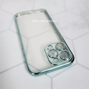 Luxury Plated Silicone iPhone Case Transparent Protective Cover for Apple 15Promax 14Plus 13Promax 12 XR Xs 8 7Plus High Aesthetic Value 6s